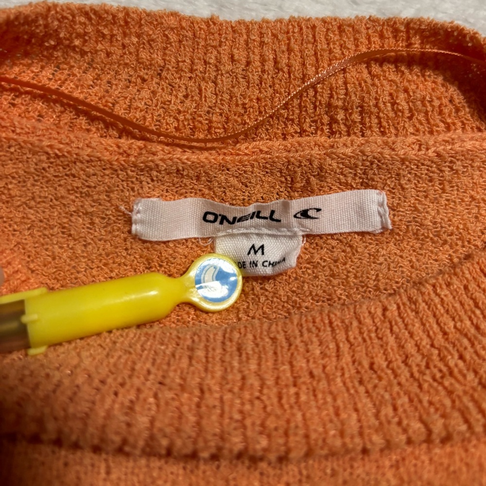 O’Neill Ashore Crew Sweater Orange Lightweight Pullover - Picture 4 of 6
